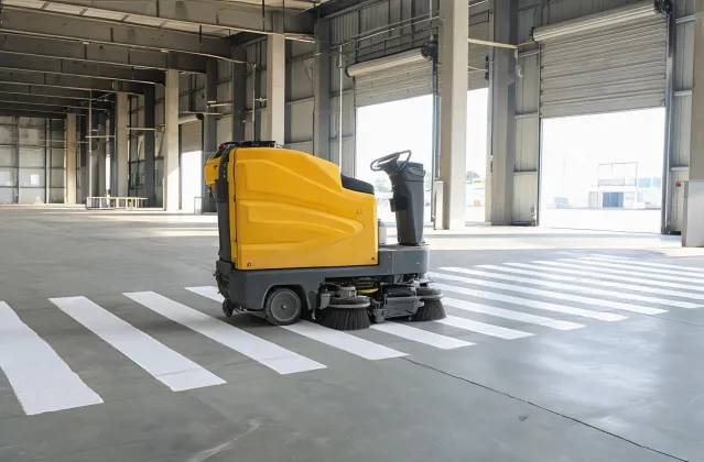Scrubber following a municipal maintenance route